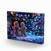 Weihnachtsgingerbäumer schneebezaubernd fotoblock (Rechts)