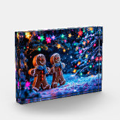 Weihnachtsgingerbäumer schneebezaubernd fotoblock (Links)