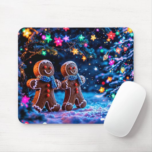 Weihnachtsgingerbäumer schneebezaubernd mousepad (Mit Mouse)