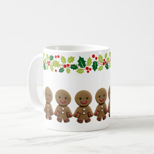 Weihnachtsgingerbread Man Holiday Tasse (Vorderseite Links)