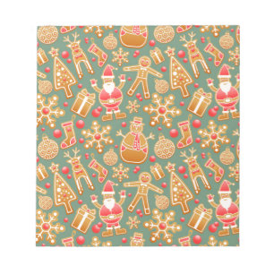 Weihnachtsgingerbread Santa Notizblock