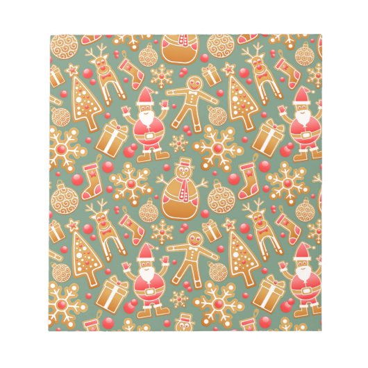 Weihnachtsgingerbread Santa Notizblock (Vorderseite)