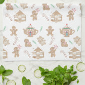 Weihnachtsgingerbrot Aquamarines Handtuch (Gefaltet)