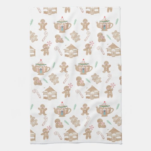 Weihnachtsgingerbrot Aquamarines Handtuch (Vertikal)