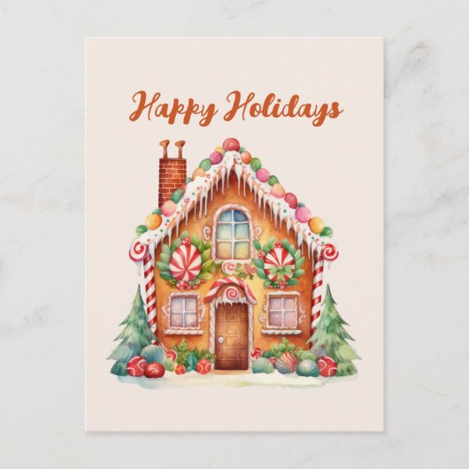 Weihnachtsgingerbrot, Aquarell Feiertagspostkarte (Vorderseite)