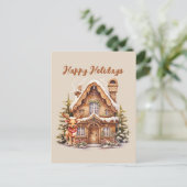 Weihnachtsgingerbrot, Aquarell Feiertagspostkarte (Stehend Vorderseite)