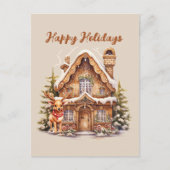 Weihnachtsgingerbrot, Aquarell Feiertagspostkarte (Vorderseite)