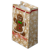 Weihnachtsgingerbrot auf Papiertüte aussehen Kleine Geschenktüte (Rückseite Schrägansicht)
