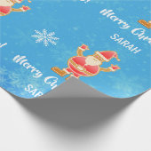 Weihnachtsgingerbrot Brown Santa Personalize Name Geschenkpapier (Ecke)