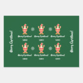 Weihnachtsgingerbrot Brown Santa Personalize Name Geschenkpapier Set (Vorderseite 2)