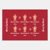 Weihnachtsgingerbrot Brown Santa Personalize Name Geschenkpapier Set (Vorderseite 2)