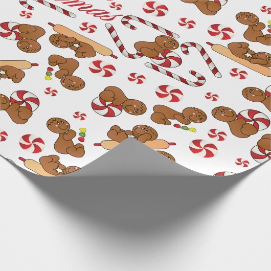 Weihnachtsgingerbrot Candy Fun Geschenkpapier (Ecke)