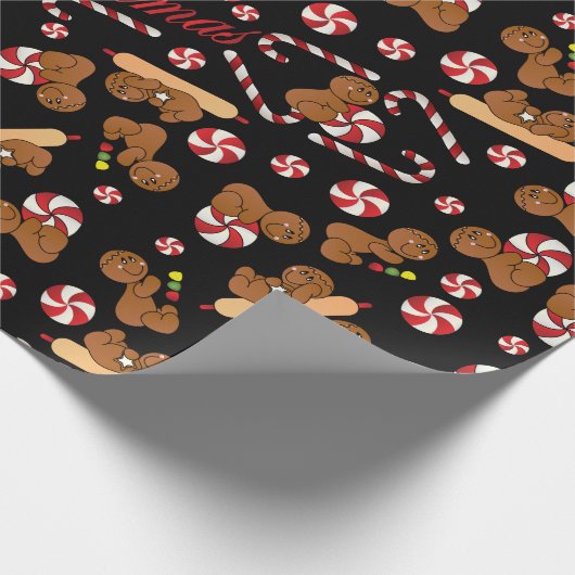 Weihnachtsgingerbrot Candy Fun Geschenkpapier (Ecke)