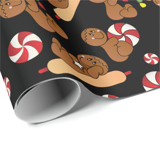 Weihnachtsgingerbrot Candy Fun Geschenkpapier (Rolleneckpunkt)