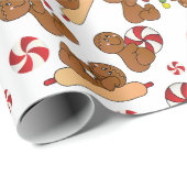 Weihnachtsgingerbrot Candy Fun Geschenkpapier (Rolleneckpunkt)