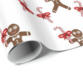 Weihnachtsgingerbrot Candy Geschenkpapier (Rolleneckpunkt)