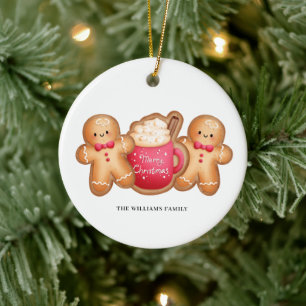 Weihnachtsgingerbrot Cocoa Name Keramik Ornament