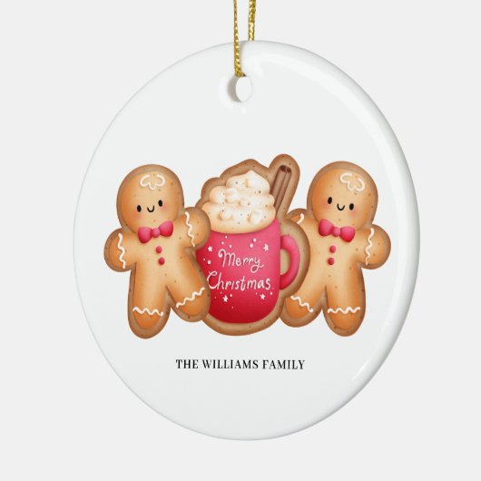 Weihnachtsgingerbrot Cocoa Name Keramik Ornament (Links)