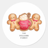 Weihnachtsgingerbrot Cocoa Name Runder Aufkleber (Vorderseite)
