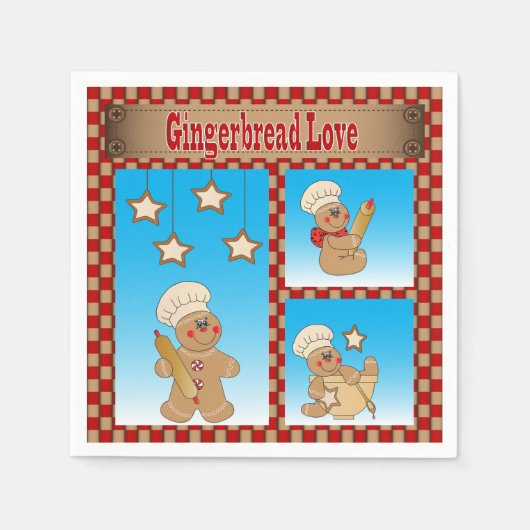 Weihnachtsgingerbrot Cookie Liebe Serviette (Vorderseite)