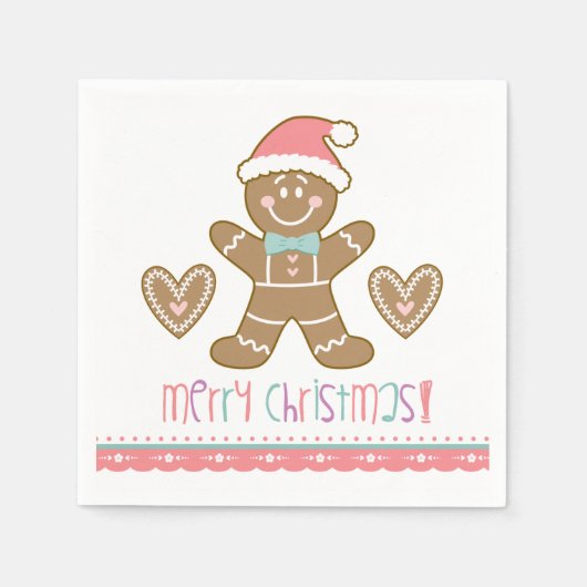 Weihnachtsgingerbrot Cookie Party Napkin Serviette (Vorderseite)
