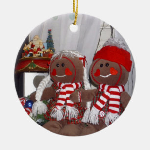 Weihnachtsgingerbrot Couple Plush gestopfte Tiere Keramikornament