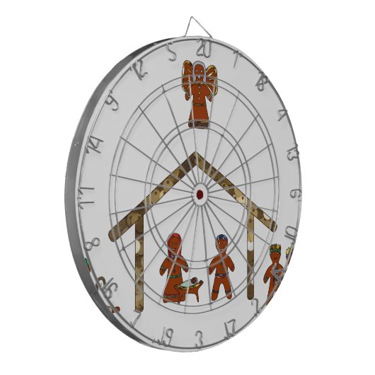 Weihnachtsgingerbrot Dartscheibe (Vorderseite Links)