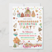 Weihnachtsgingerbrot Dekorieren Party Einladung (Vorderseite)