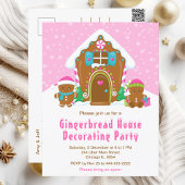 Weihnachtsgingerbrot Dekorieren Party Hellrosa Postkarte