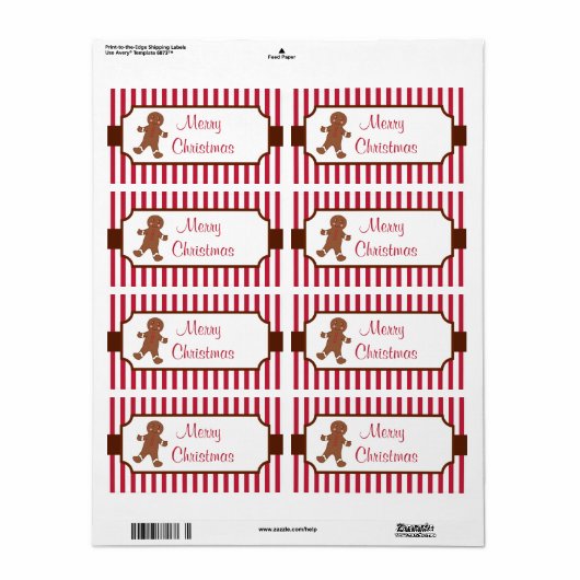 Weihnachtsgingerbrot-Etiketten (Vorne)