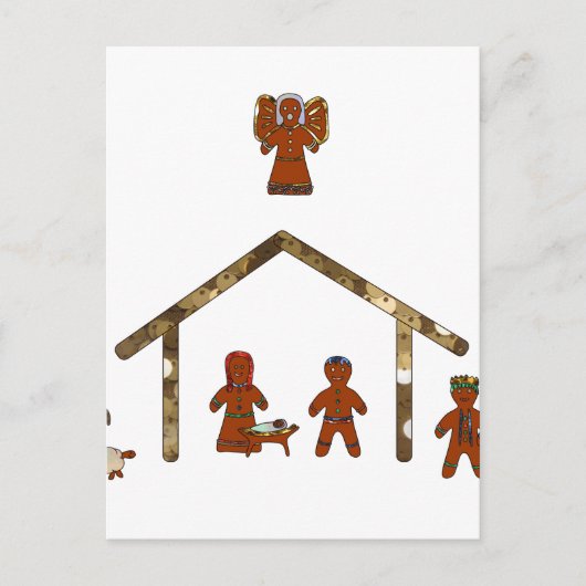 Weihnachtsgingerbrot Feiertagspostkarte (Vorderseite)