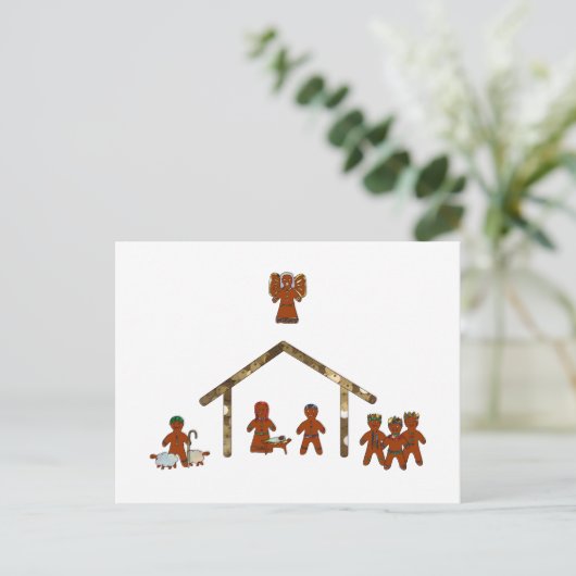 Weihnachtsgingerbrot Feiertagspostkarte (Stehend Vorderseite)