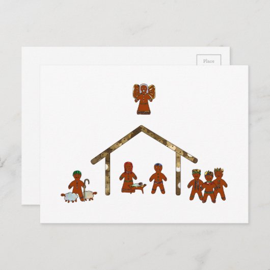 Weihnachtsgingerbrot Feiertagspostkarte (Vorne/Hinten)