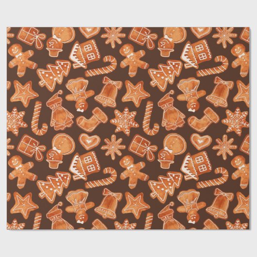 Weihnachtsgingerbrot Geschenkpapier (Flach)