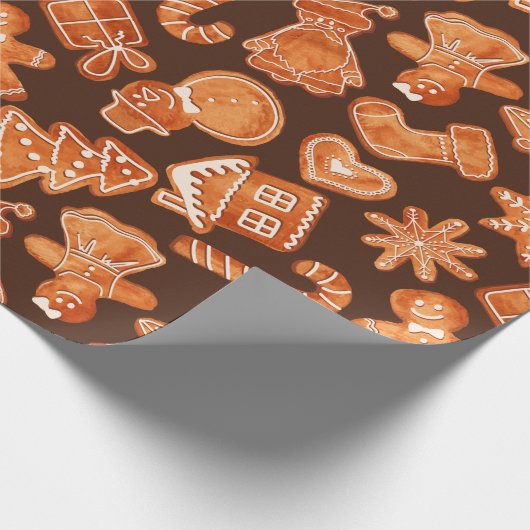 Weihnachtsgingerbrot Geschenkpapier (Ecke)