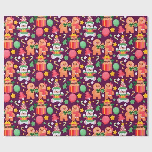 Weihnachtsgingerbrot Geschenkpapier (Flach)