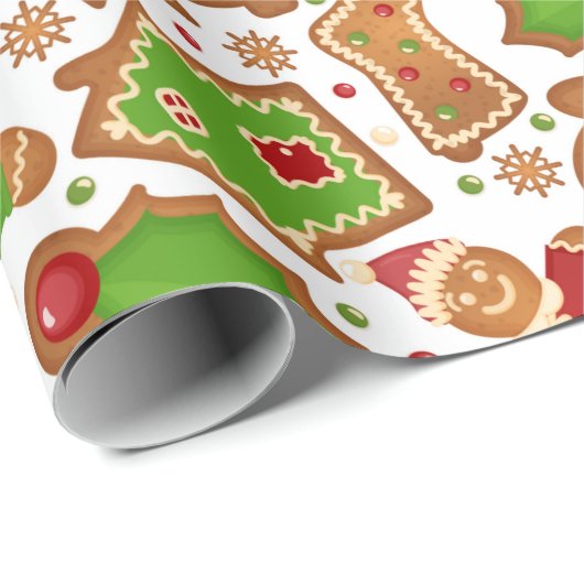 Weihnachtsgingerbrot Geschenkpapier (Rolleneckpunkt)