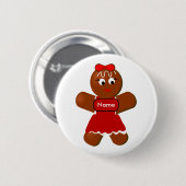Weihnachtsgingerbrot Girl Cookie Button Back Butto (Vorne & Hinten)