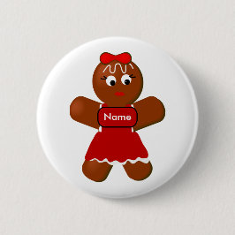 Weihnachtsgingerbrot Girl Cookie Button Back Butto