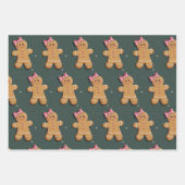 Weihnachtsgingerbrot Girl Pink Bow Coquette Geschenkpapier Set (Vorderseite)