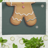 Weihnachtsgingerbrot Girl Pink Bow Coquette Geschirrtuch (Gefaltet)
