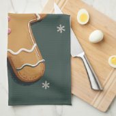Weihnachtsgingerbrot Girl Pink Bow Coquette Geschirrtuch (Viertel Falte)