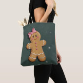 Weihnachtsgingerbrot Girl Pink Bow Coquette Tasche (Von Nahem)