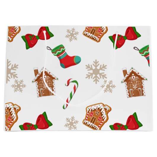 Weihnachtsgingerbrot Große Geschenktüte (Vorderseite)