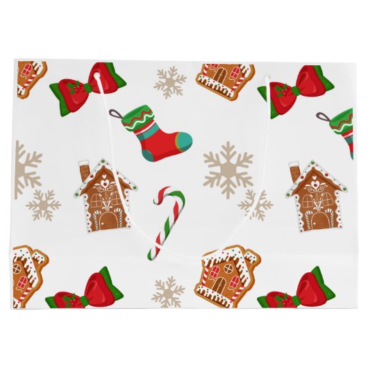 Weihnachtsgingerbrot Große Geschenktüte (Rückseite)