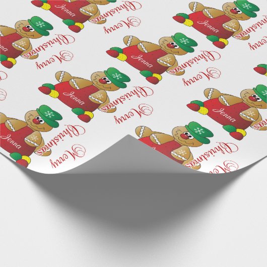 Weihnachtsgingerbrot Gumdropp Geschenkpapier (Ecke)