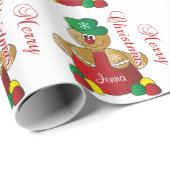 Weihnachtsgingerbrot Gumdropp Geschenkpapier (Rolleneckpunkt)