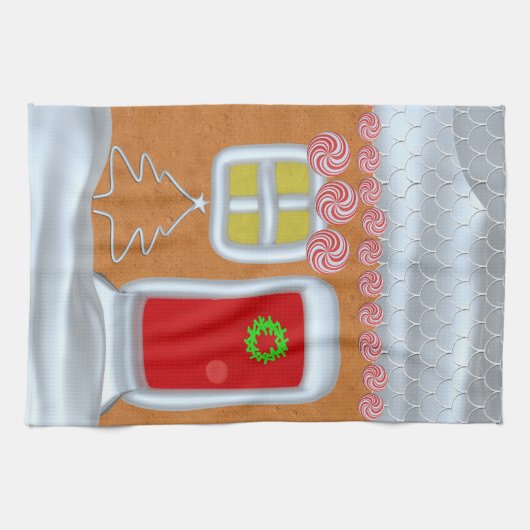 Weihnachtsgingerbrot Haus Küchentuch (Horizontal)