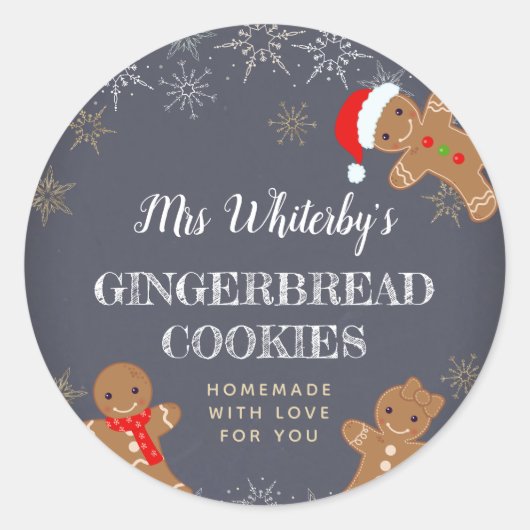 Weihnachtsgingerbrot hausgemachte Cookie Stickers (Vorderseite)