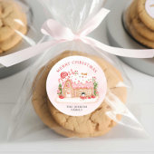 Weihnachtsgingerbrot Hausgeschenk Runder Aufkleber